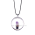 Amethyst Cluster Circle Round Pendant Plated Silver